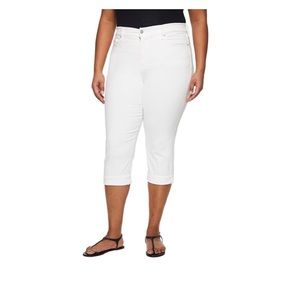 NYDJ Marilyn Straight Cuffed Crop Jean Optic White